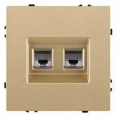 Розетка двойная Ethernet RJ-45 и со шторками, без рамки Kollinger Eclipse EC-018GD