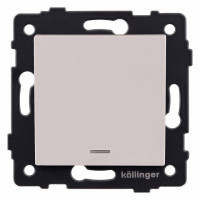 Выключатель одноклавишный с подсветкой без рамки Kollinger  REA-S-002CM