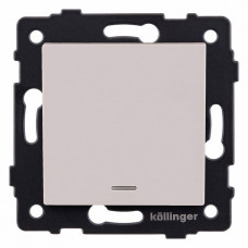 Выключатель одноклавишный с подсветкой без рамки Kollinger  REA-S-002CM
