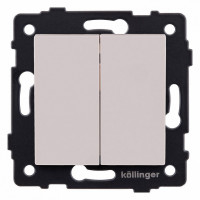 Выключатель проходной двухклавишный без рамки Kollinger  REA-S-009CM