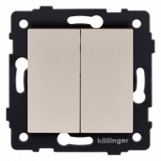 Выключатель проходной двухклавишный без рамки Kollinger REA-S-009GD Выключатель проходной двухклавишный без рамки Kollinger REA-S-009GD