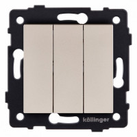 Выключатель трехклавишный без рамки Kollinger  REA-S-012GD