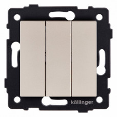 Выключатель трехклавишный без рамки Kollinger  REA-S-012GD