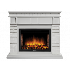 Портал для электрокамина Firelight Bricks 30 камень белый белая эмаль НС-1277348