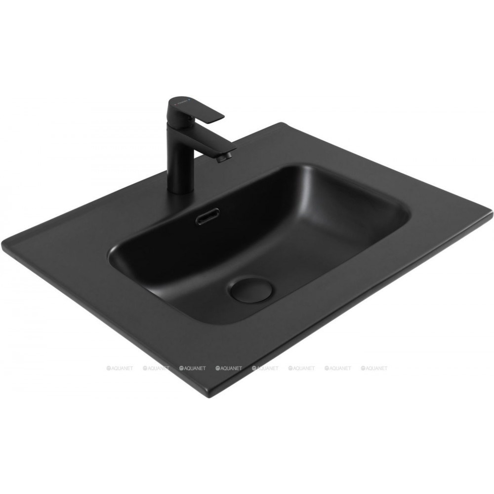 Раковина-столешница Aquanet Flat 60 черный матовый 00329253