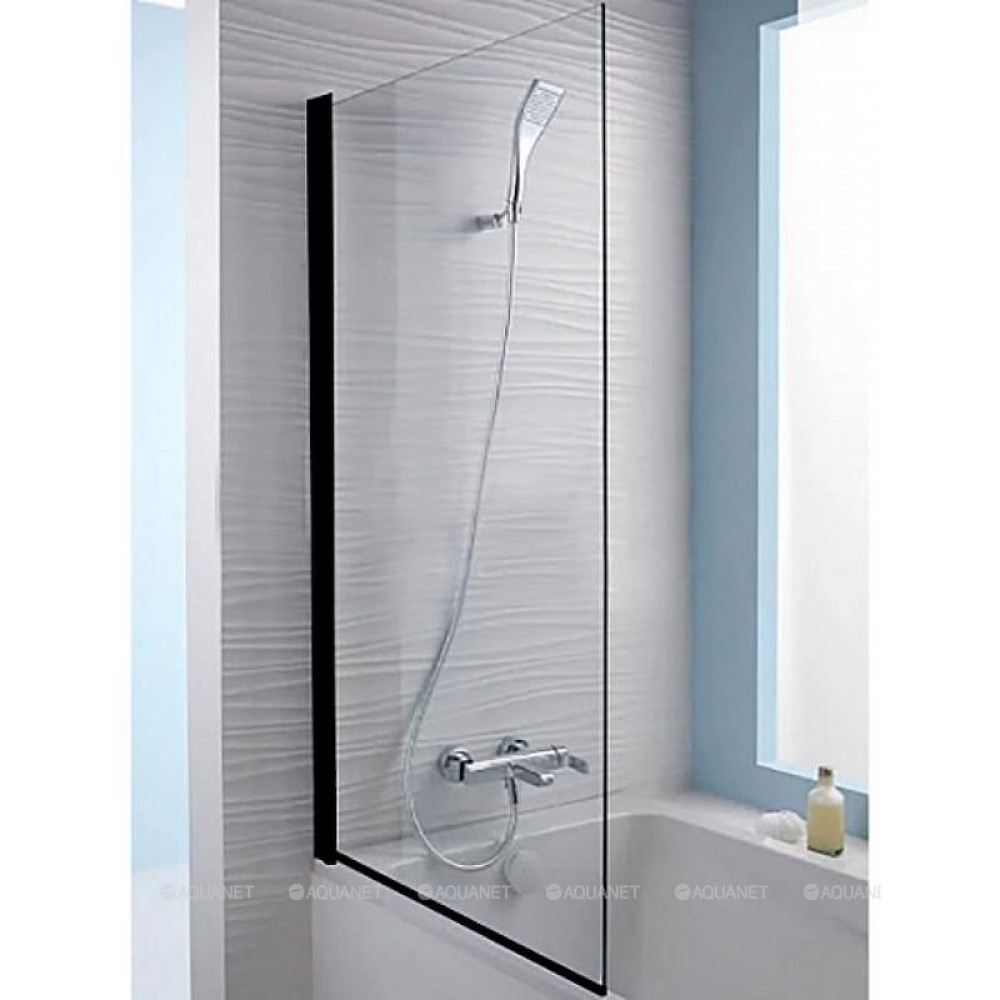 Душевая шторка на ванну Jacob Delafon Struktura 80x140 см профиль черный E6D042-BL