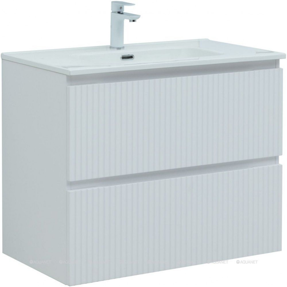 Тумба под раковину Aquanet Джейн 80 (Flat) белый матовый 00335424