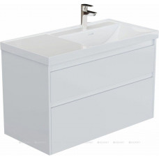 Тумба с раковиной Aquanet Nova Lite 2.0 90 R 2 ящика белый глянец 00365927