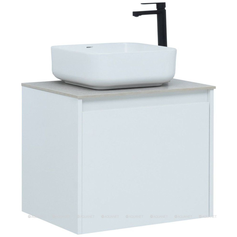 Тумба с раковиной Aquanet Nova Lite 60 1+1 ящик белый глянец 00245029