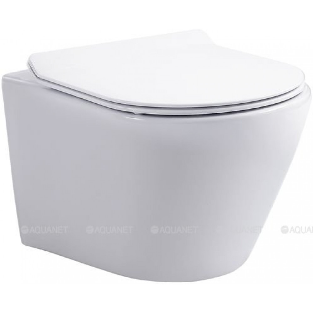 Унитаз подвесной Aquanet Atago W Short Tornado с сиденьем Soft Close Slim 332173