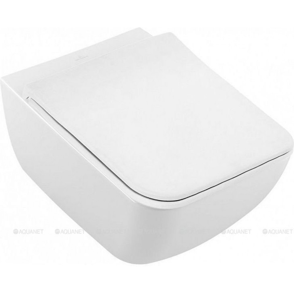 Унитаз подвесной Villeroy & Boch Venticello 375x560 мм CeramicPlus с сиденьем 4611RLR1
