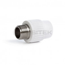 Муфта комбинированная Fusitek PP-R 20x1/2 наружная резьба FT04301 Муфта комбинированная Fusitek PP-R 20x1/2 наружная резьба FT04301
