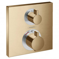 Смеситель для душа термостатический Hansgrohe Ecostat Square 2 потребителя шлифованная бронза 15714140