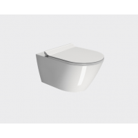 Унитаз подвесной GSI KUBE X 550x360 мм Genius Flush с крепежом белый глянцевый 9413FR511