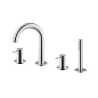Смеситель для ванны на борт ванны Newform X-Steel 316 на 4 отверстия с душем Inox 69682XC.50.050