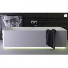 Ванна отдельностоящая Knief Shine 180х80х50 см со сливом и LED подсветкой белый матовый 0600-041-01