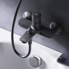 Смеситель для ванны и душа AM.PM X-Joy TouchReel нажимной черный матовый F85A10522 Смеситель для ванны и душа AM.PM X-Joy TouchReel нажимной черный матовый F85A10522