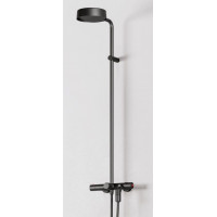 Душевая система Alpi Ginger с термостатом и верхним душем matt black GN99RM2151NE