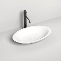 Раковина накладная Salini Callista 57.5х35х8.5 см S-Stone белый матовый 1101202SM