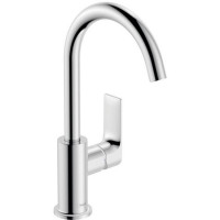 Смеситель для раковины Hansgrohe Rebris E 210 с поворотным изливом и сливным гарнитуром хром 72576000