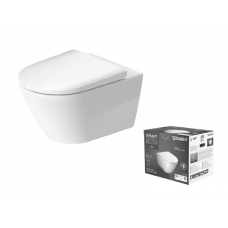Унитаз подвесной Duravit D-Neo 370x540x360 мм безободковый с сиденьем 45770900A1 Унитаз подвесной Duravit D-Neo 370x540x360 мм безободковый с сиденьем 45770900A1