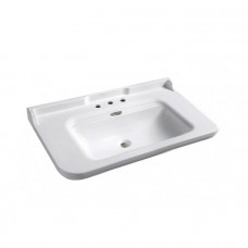 Раковина Kerasan Waldorf 100х55 см 3 отверстия белый/хром 4142K1bi/cr*3 Раковина Kerasan Waldorf 100х55 см 3 отверстия белый/хром 4142K1bi/cr*3
