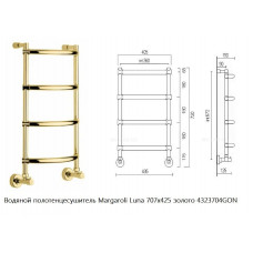Полотенцесушитель водяной Margaroli 432 CURVED Gold 4323704GON