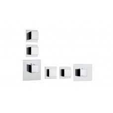 Внешняя часть термостата Bossini Outlets Z032203.094 HighFlow квадратная ручка Шлифованный никель