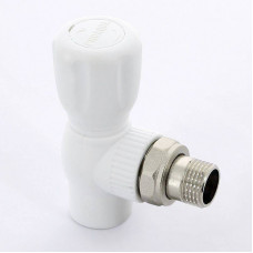 Кран радиаторный угловой Pro Aqua 25x3/4 полипропиленовый с разъемным соединением PA42110