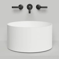 Раковина накладная Salini Armonia Round 02 45х45х2 см S-Stone белый матовый 130422M