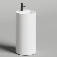 Раковина напольная Salini Armonia Round Top 01 45х45х90 см S-Sense белый глянцевый слив в стену 130411TG