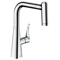 Смеситель для кухни hansgrohe Metris M71 с выдвижным изливом 2 режима хром 73800000