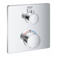 Термостат для душа GROHE Grohtherm с переключателем на 2 положения квадратная розетка хром 24079000