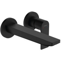 Смеситель для раковины Hansgrohe Rebris E настенный скрытого монтажа излив 20 см матовый черный 72568670