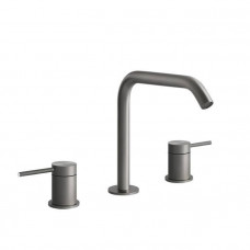 Смеситель для раковины Gessi Flessa на 3 отверстия без донного клапана шлифованная сталь 54012#239