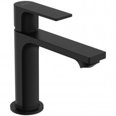 Смеситель для раковины Hansgrohe Rebris E 110 однорычажный со сливным гарнитуром матовый черный 72557670