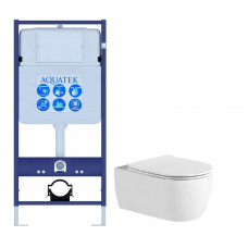 Комплект инсталляции с унитазом AQUATEK ЕВРОПА New (рама INS-0000012, унитаз AQ1106L-00 soft-close) ЕВРОПА New
