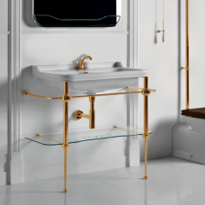 Консоль напольная с раковиной Kerasan Waldorf 100х55 см на 1 отв. золото 4142K1bi/cr / 9196K2oro / 811391oro Консоль напольная с раковиной Kerasan Waldorf 100х55 см на 1 отв. золото 4142K1bi/cr / 9196K2oro / 811391oro