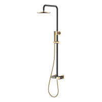 Душевая стойка с верхним душем Boheme Stick 30х57х112,5 см черный/золото 128-BG.2