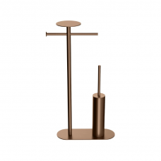 Стойка напольная Boheme Venturo ершик с держателем бумаги и полкой brushed bronze 10953-BRB