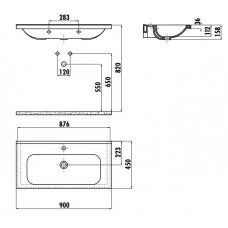 Раковина мебельная Creavit IDEAL 90 90x45 см белая ID090-00CB00E-0000 Раковина мебельная Creavit IDEAL 90 90x45 см белая ID090-00CB00E-0000