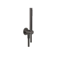 Душевой гарнитур Gessi Anello с держателем и подводом воды Black Metal Brushed PVD 63329#707