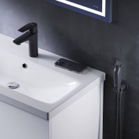 Смеситель для раковины AM.PM Gem с гигиеническим душем черный F90A03022