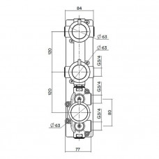 Встраиваемая часть настенного термостатического смесителя Quadro Design IN049