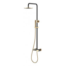 Душевая стойка с верхним душем Boheme Stick 30х57х112,5 см черный/золото 128-BG Душевая стойка с верхним душем Boheme Stick 30х57х112,5 см черный/золото 128-BG