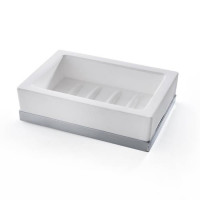 Мыльница настольная 3SC Mood Deluxe White Solid Surface белый матовый/хром MDW01ASL