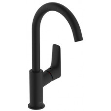 Смеситель для раковины Hansgrohe Logis 210 с поворотным изливом со сливным гарнитуром черный матовый 71130670 Смеситель для раковины Hansgrohe Logis 210 с поворотным изливом со сливным гарнитуром черный матовый 71130670