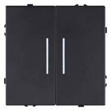 Выключатель проходной двухклавишный с подсветкой без рамки Kollinger Eclipse EC-011BK Выключатель проходной двухклавишный с подсветкой без рамки Kollinger Eclipse EC-011BK
