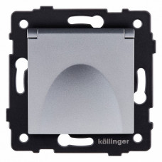 Розетка с заземлением с крышкой, без рамки Kollinger  REA-006GY