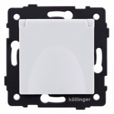 Розетка с заземлением с крышкой, без рамки Kollinger  REA-006WH